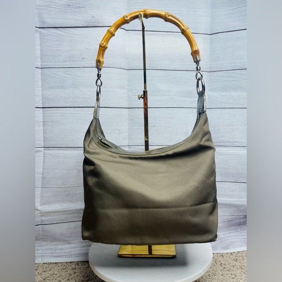 Gucci Handbags - SOLD - GUCCI bamboo nylon shoulder bag